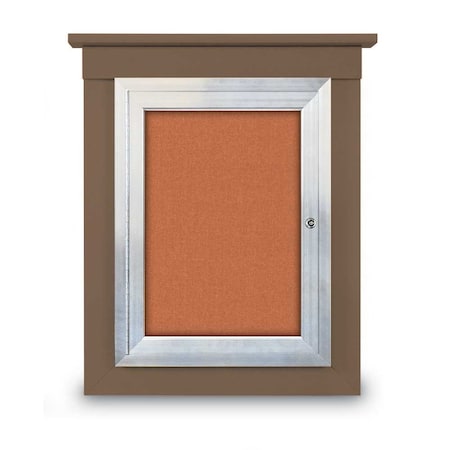 United Visual Products 72"x36" 3-Door Enclosed Letterboard, Black Felt/Cherry UV2627O-CHERRY-BLACK